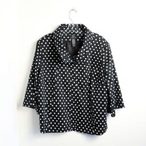 Trenz by Theresa Renz jacket polka dot print black white plus size 3X cotton